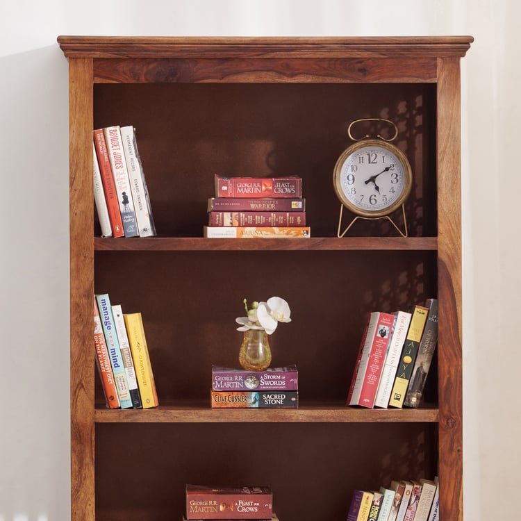 Helios Kian Sheesham Wood 4-Tier Book Shelf - Brown