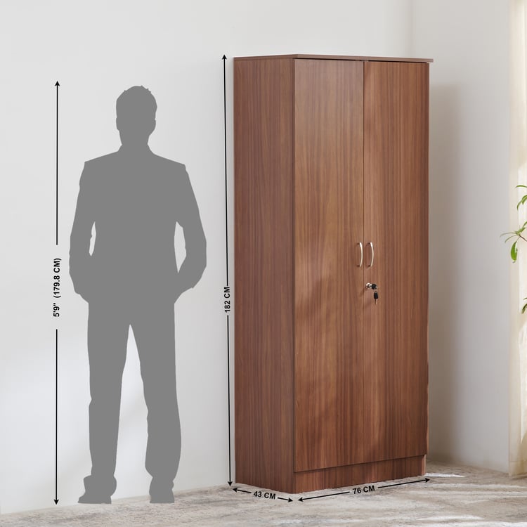 Helios Alton 2-Door Wardrobe - Walnut