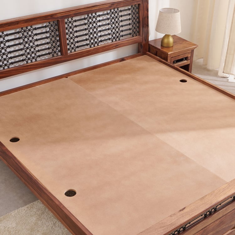 Helios Kian Sheesham Wood King Bed - Brown