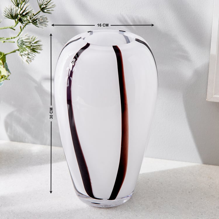 Blanco Glass Striped Vase