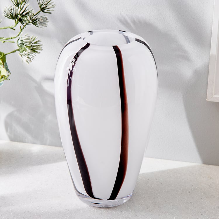 Blanco Glass Striped Vase