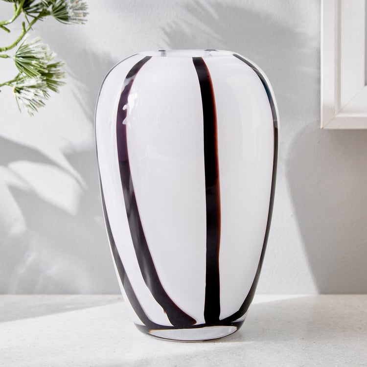 Blanco Glass Striped Vase