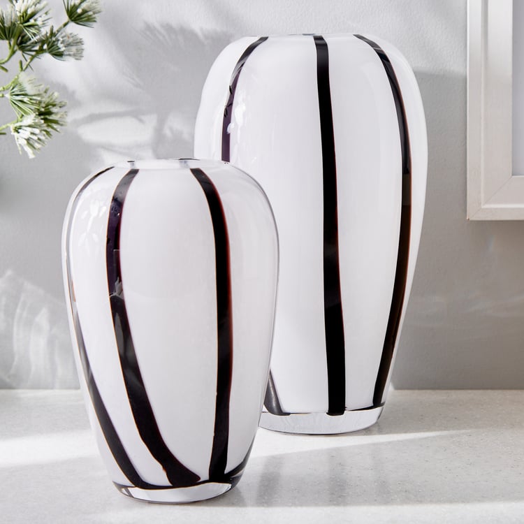 Blanco Glass Striped Vase