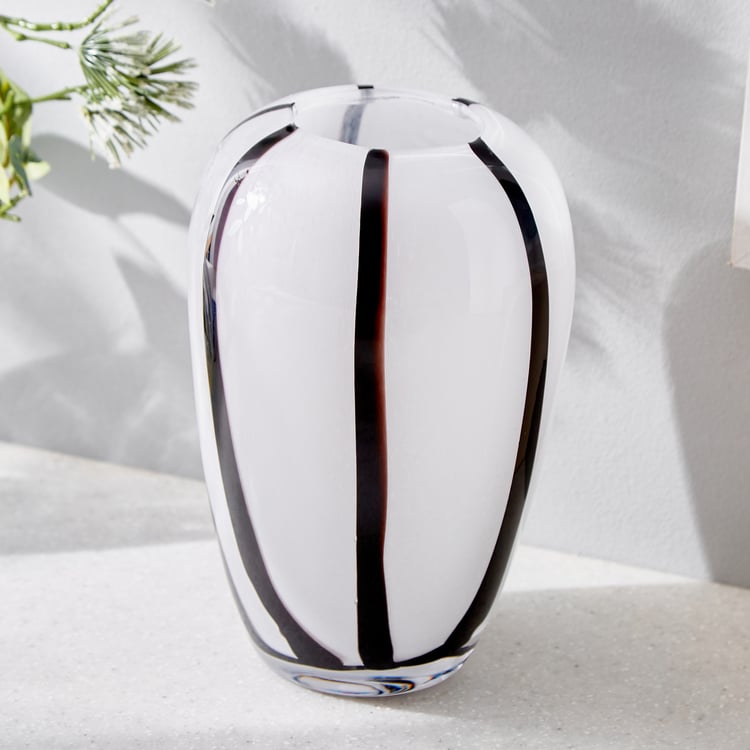 Blanco Glass Striped Vase