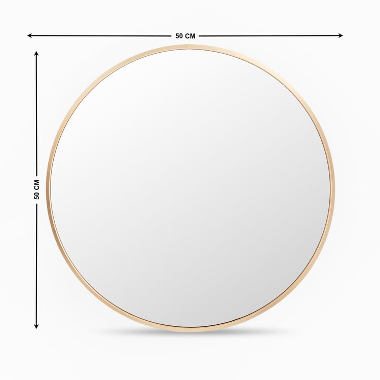 Reflection Flash Metal Round Wall Mirror - 50cm