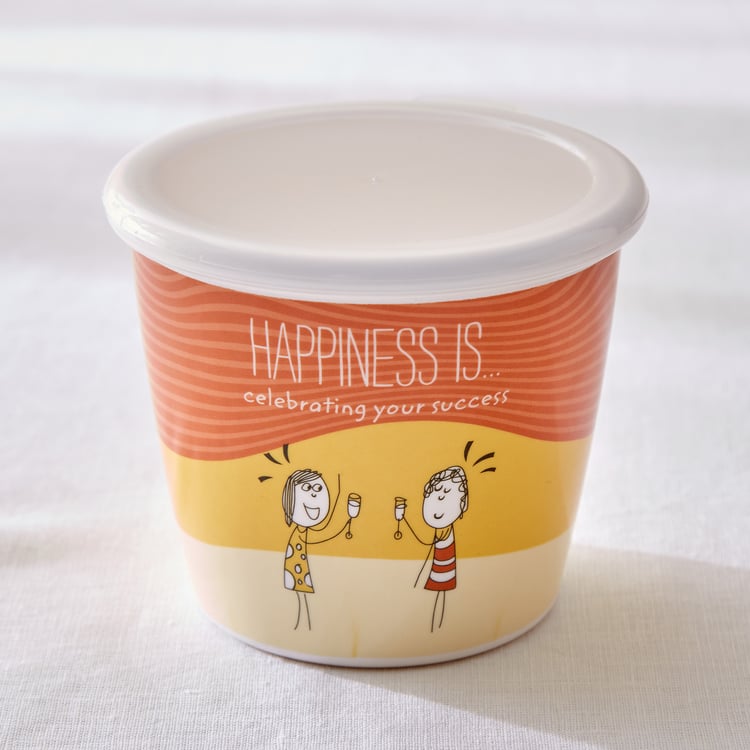 Melina Happiness Copper Set of 3 Melamine Printed Canister - 700ml