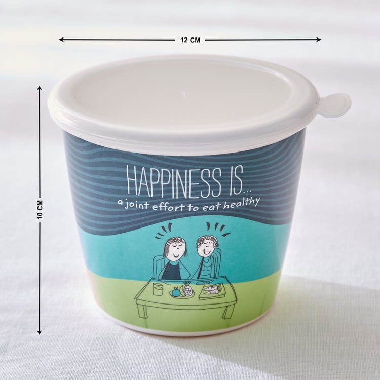 Melina Happiness Copper Set of 3 Melamine Printed Canister - 700ml