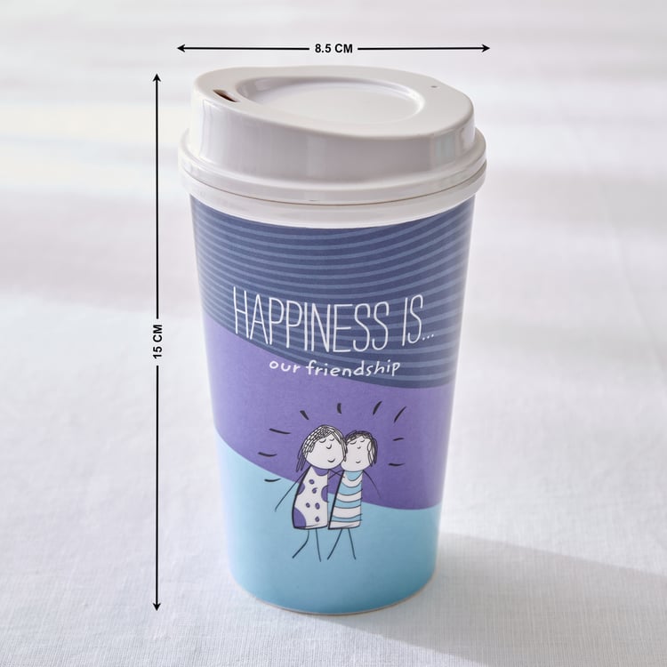 Melina Happiness Set of 2 Melamine Travel Flasks - 450ml