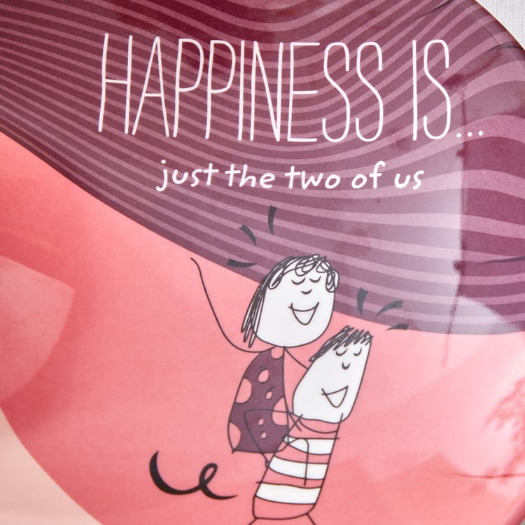 Melina Happiness Set of 2 Melamine Printed Chip and Dip Platters