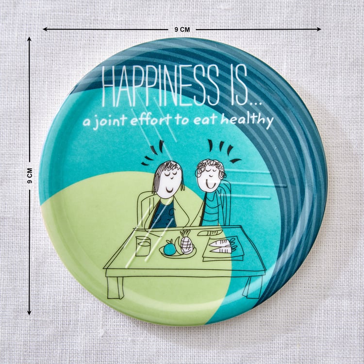 Melina Happiness Set of 6 Melamine Printed Coasters