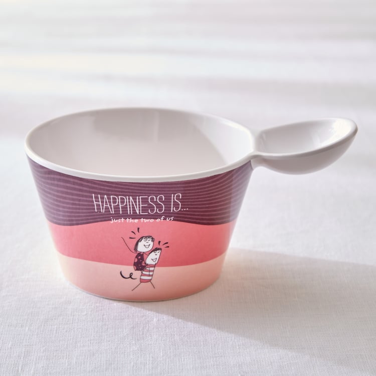 Melina Cooper Happiness Set of 2 Melamine Printed Serving Bowls - 600ml