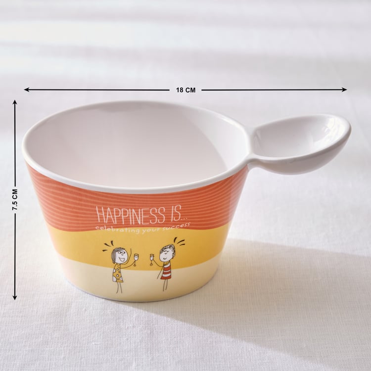 Melina Cooper Happiness Set of 2 Melamine Printed Serving Bowls - 600ml