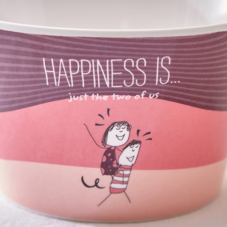 Melina Cooper Happiness Set of 2 Melamine Printed Serving Bowls - 600ml