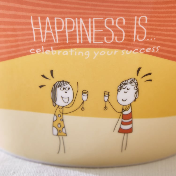 Melina Cooper Happiness Set of 2 Melamine Printed Serving Bowls - 600ml