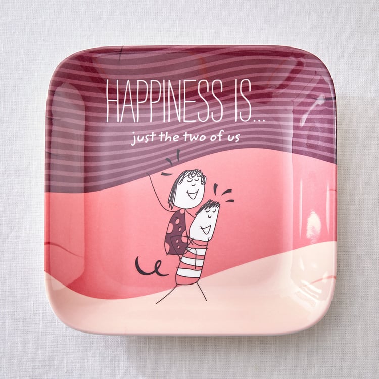 Melina Happiness Cooper Set of 4 Melamine Printed Serving Platters