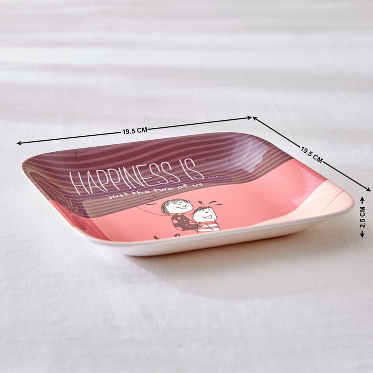 Melina Happiness Cooper Set of 4 Melamine Printed Serving Platters