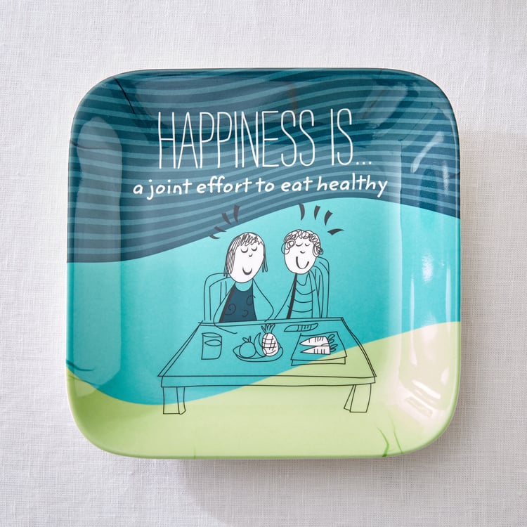 Melina Happiness Cooper Set of 4 Melamine Printed Serving Platters