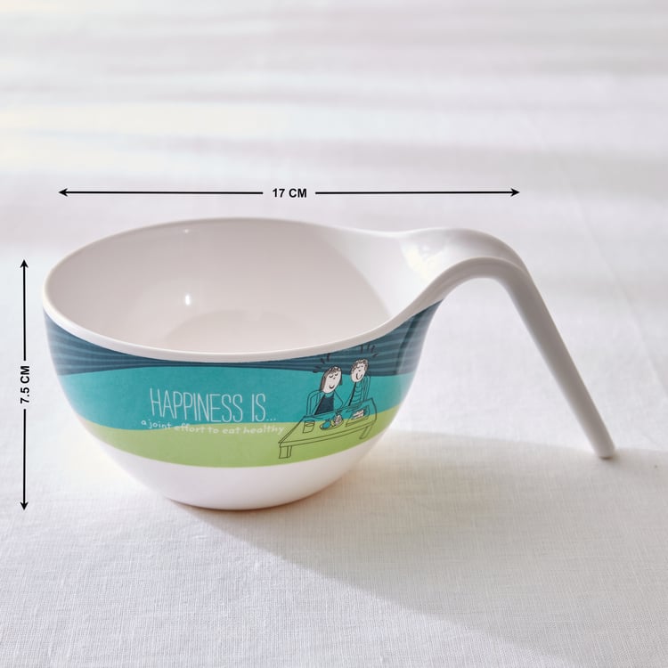 Melina Happiness Copper Set of 2 Melamine Printed Noodle Bowls - 650ml