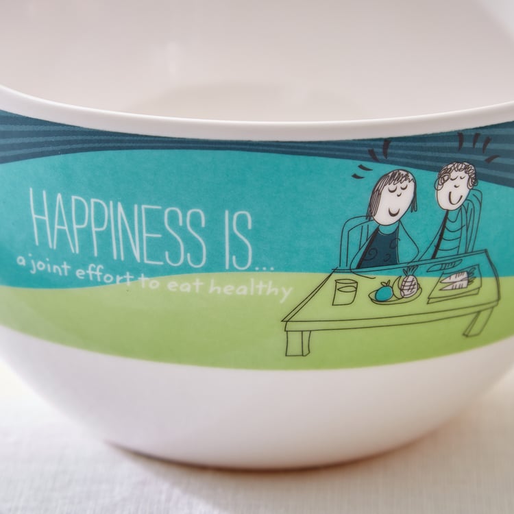 Melina Happiness Copper Set of 2 Melamine Printed Noodle Bowls - 650ml