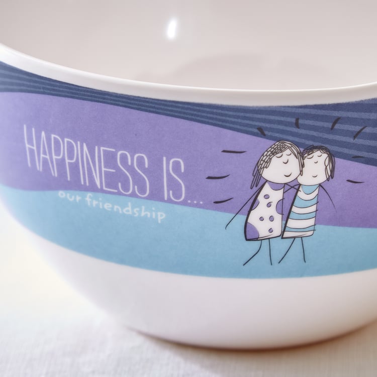 Melina Happiness Copper Set of 2 Melamine Printed Noodle Bowls - 650ml