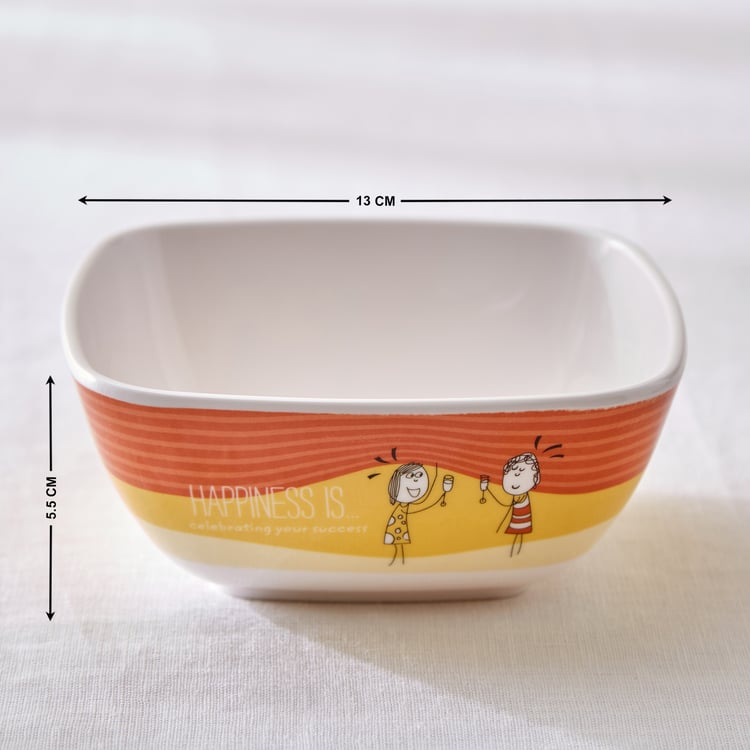 Melina Happiness Copper Set of 4 Melamine Printed Snack Bowls - 470ml