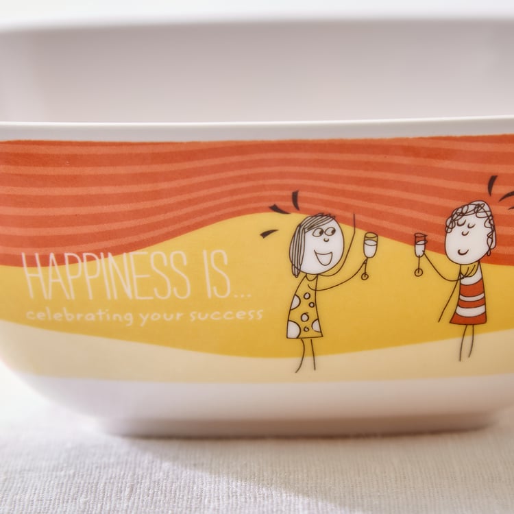 Melina Happiness Copper Set of 4 Melamine Printed Snack Bowls - 470ml