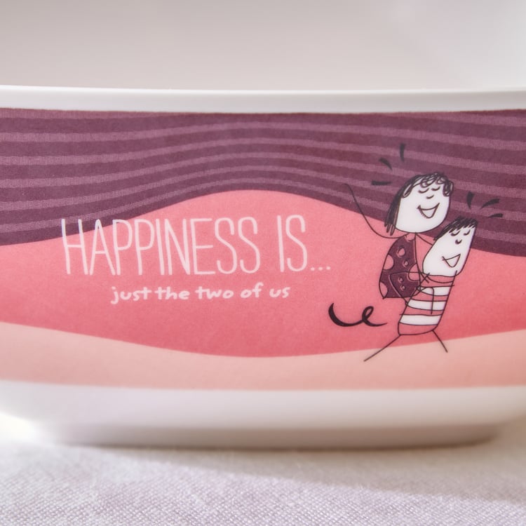 Melina Happiness Copper Set of 4 Melamine Printed Snack Bowls - 470ml