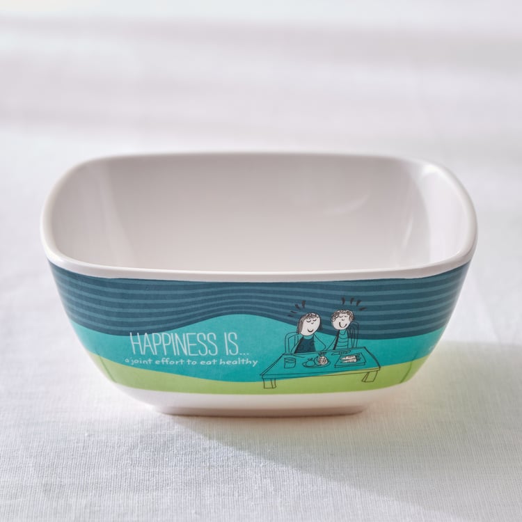 Melina Happiness Copper Set of 4 Melamine Printed Snack Bowls - 470ml