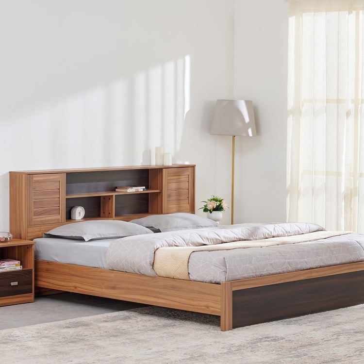 Helios Vincent King Bed - Brown