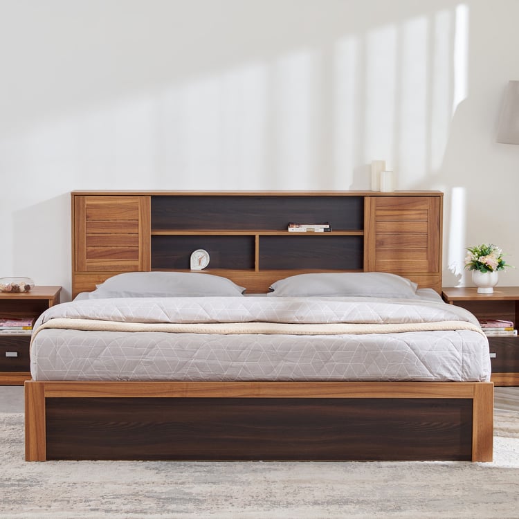 Helios Vincent King Bed - Brown