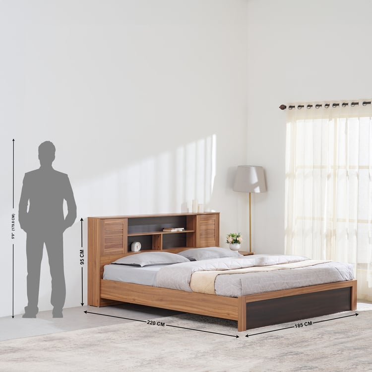 Helios Vincent King Bed - Brown