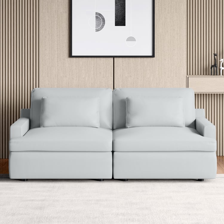 Alpine Half Leather 2-Seater Sofa - Grey