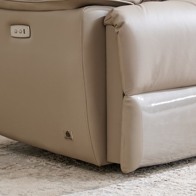 Torino Half Leather 3+2+1 Seater Electric Recliner Set - Beige