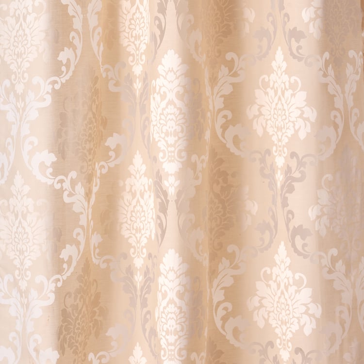 Chanderi Castor Set of 2 Burnout Pattern Sheer Door Curtains - 7ft