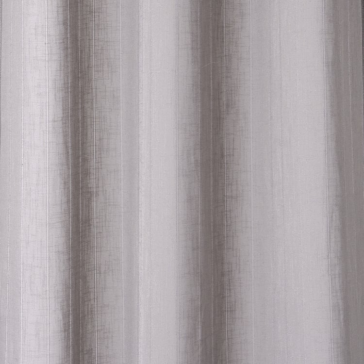 Chanderi Set of 2 Striped Sheer Door Curtains - 7ft