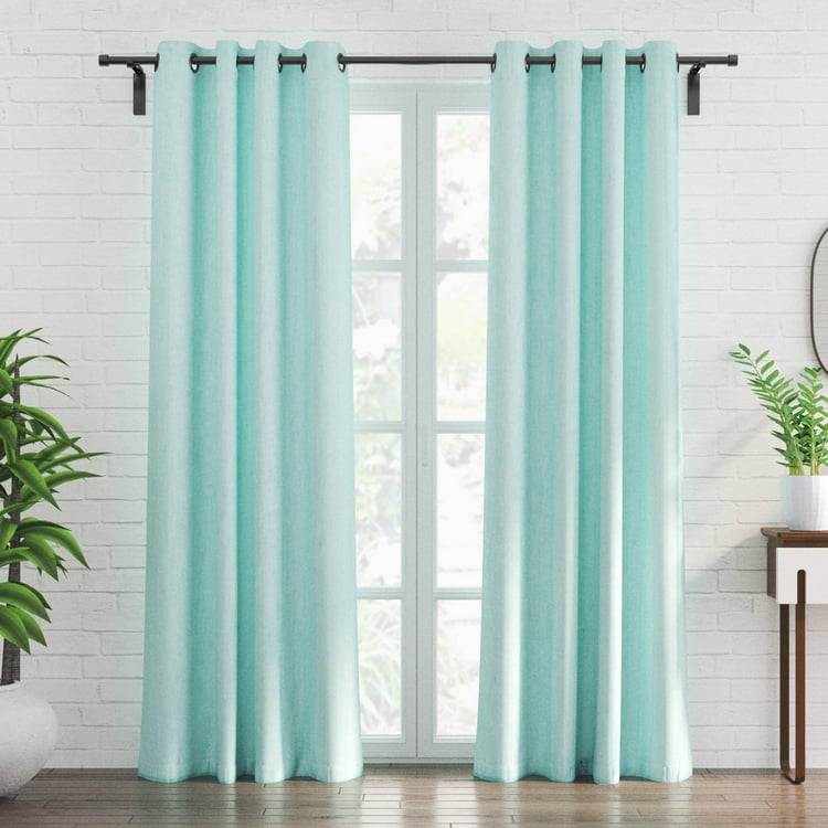 Chanderi Set of 2 Striped Sheer Door Curtains