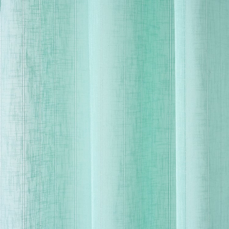 Chanderi Set of 2 Striped Sheer Door Curtains - 7ft