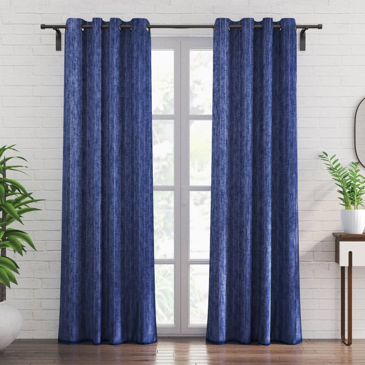 Chanderi Set of 2 Striped Sheer Door Curtains