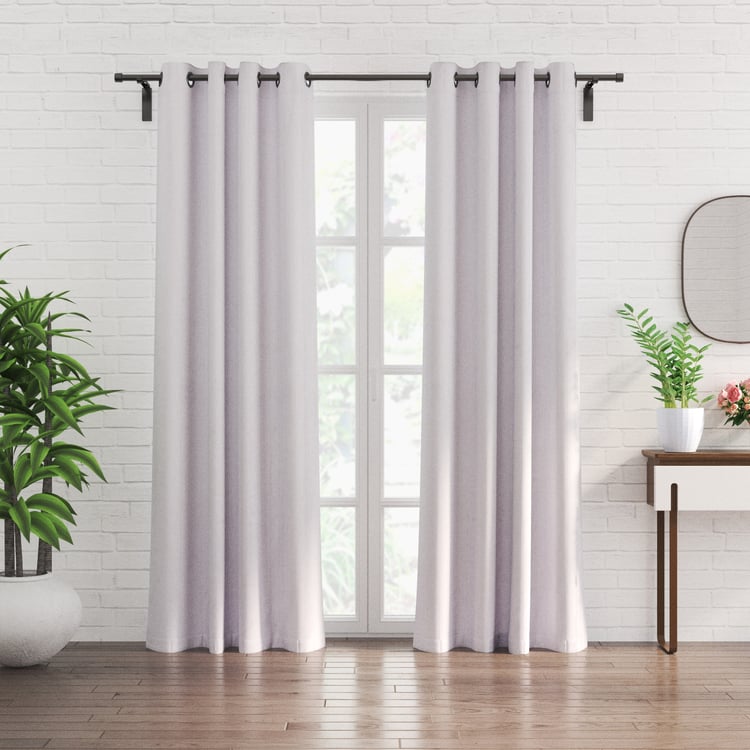 Chanderi Set of 2 Striped Sheer Door Curtains