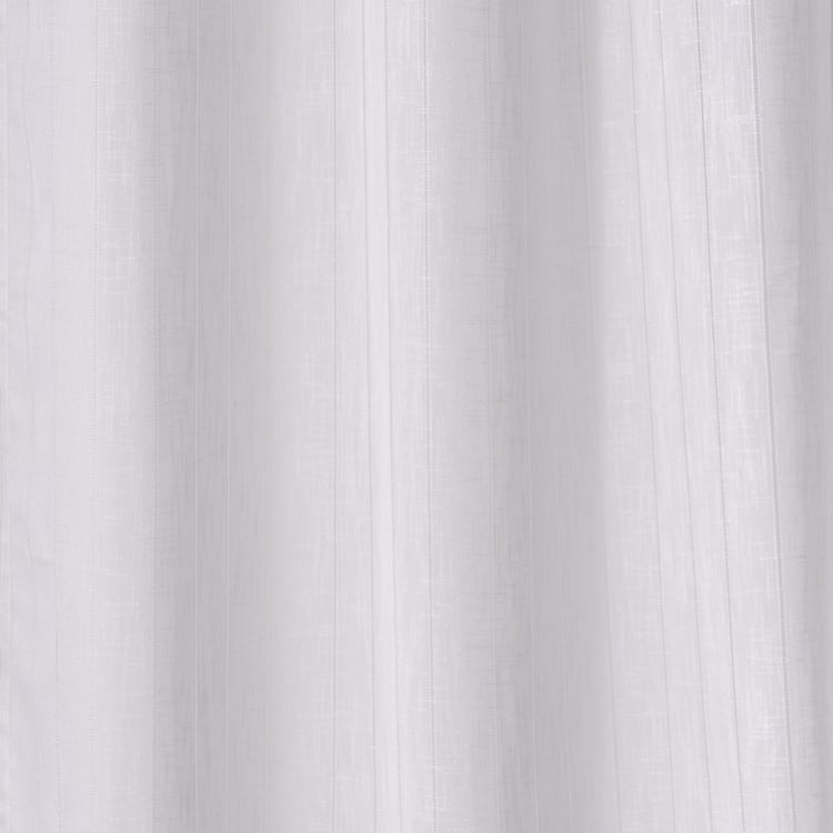 Chanderi Set of 2 Striped Sheer Door Curtains - 7ft