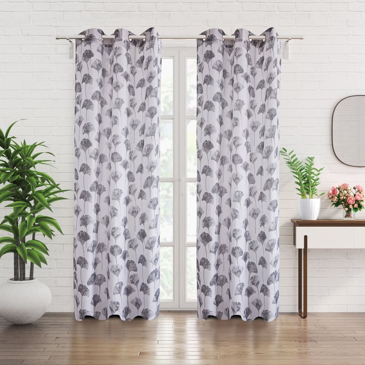 Chanderi Ballet Set of 2 Printed Sheer Door Curtains