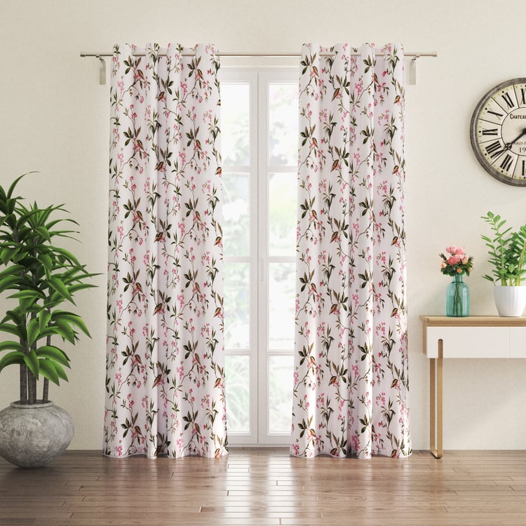 Chanderi Fiesta Set of 2 Printed Sheer Door Curtains