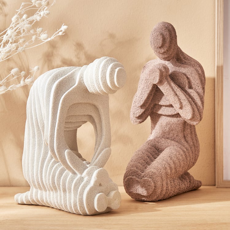 Natura Polyresin Human Bow Down Figurine