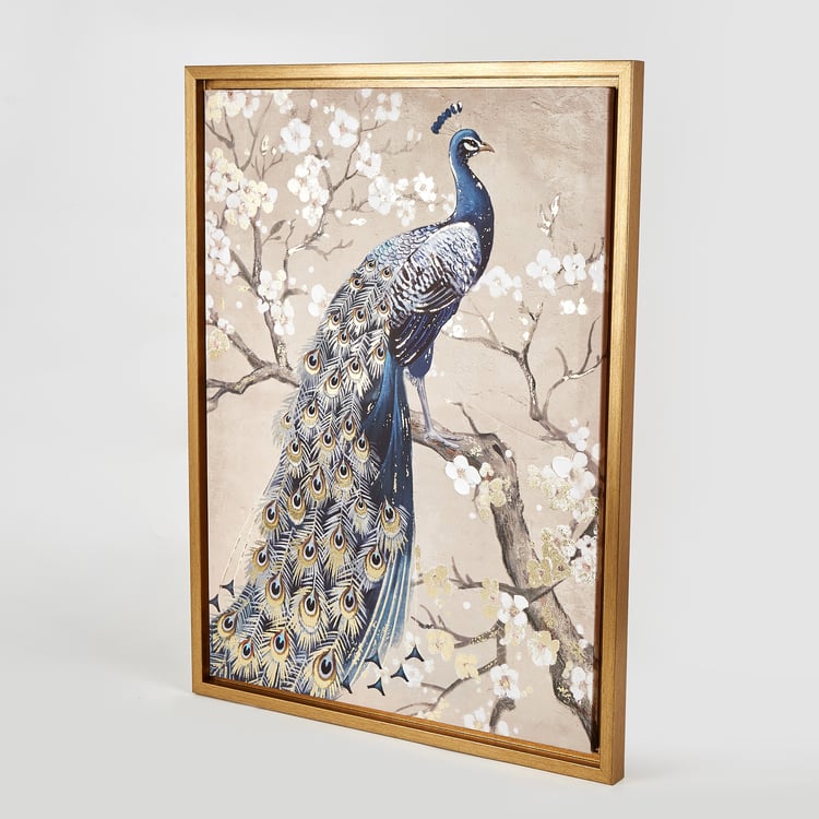 Artistry Canvas Peacock On Branch Picture Frame - 60x80cm