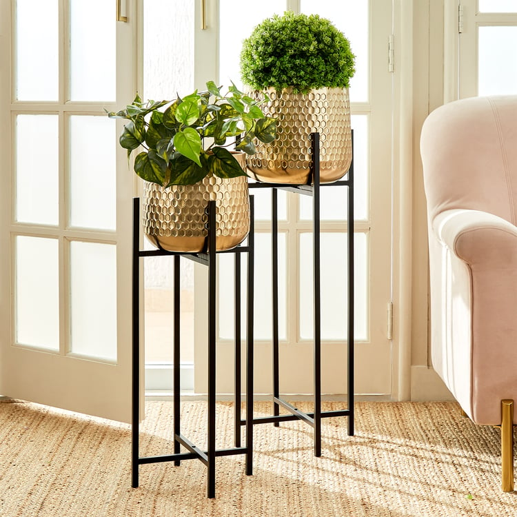 Gardenia Metal Hammered Floor Planter with Stand