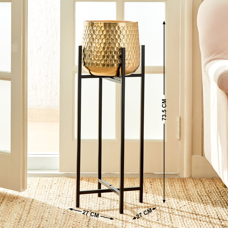 Gardenia Metal Hammered Floor Planter with Stand