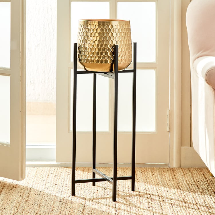 Gardenia Metal Hammered Floor Planter with Stand