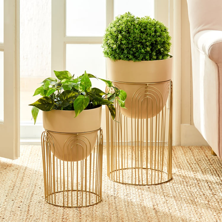 Gardenia Mirage Set of 2 Metal Floor Planters