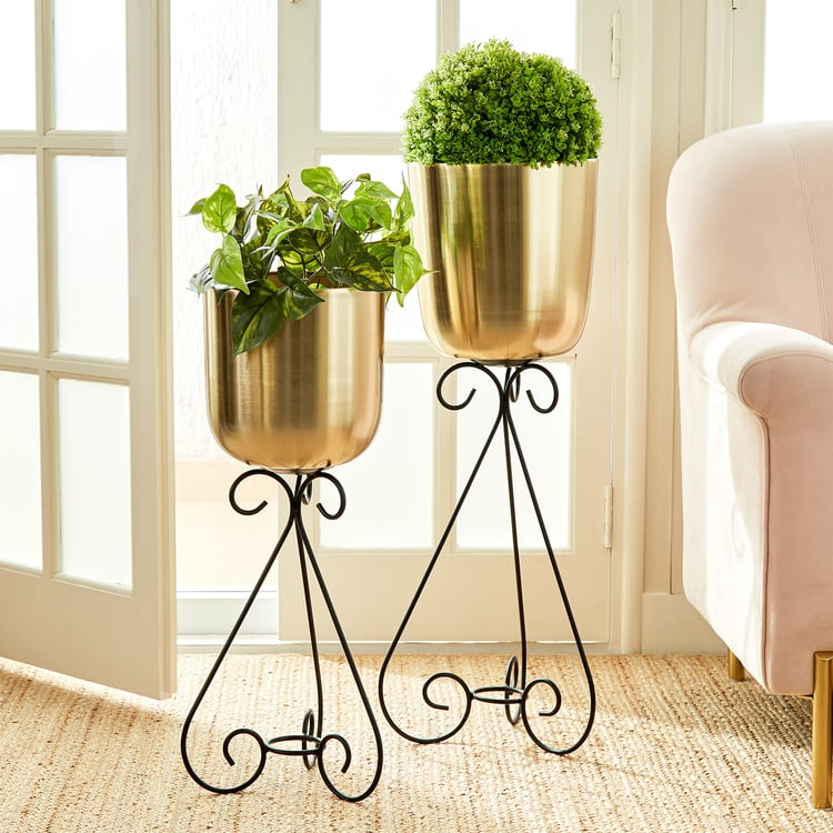 Gardenia Mirage Set of 2 Metal Floor Planters