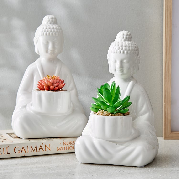 Gloria Divine Artificial Succulent in Ceramic Buddha Pot